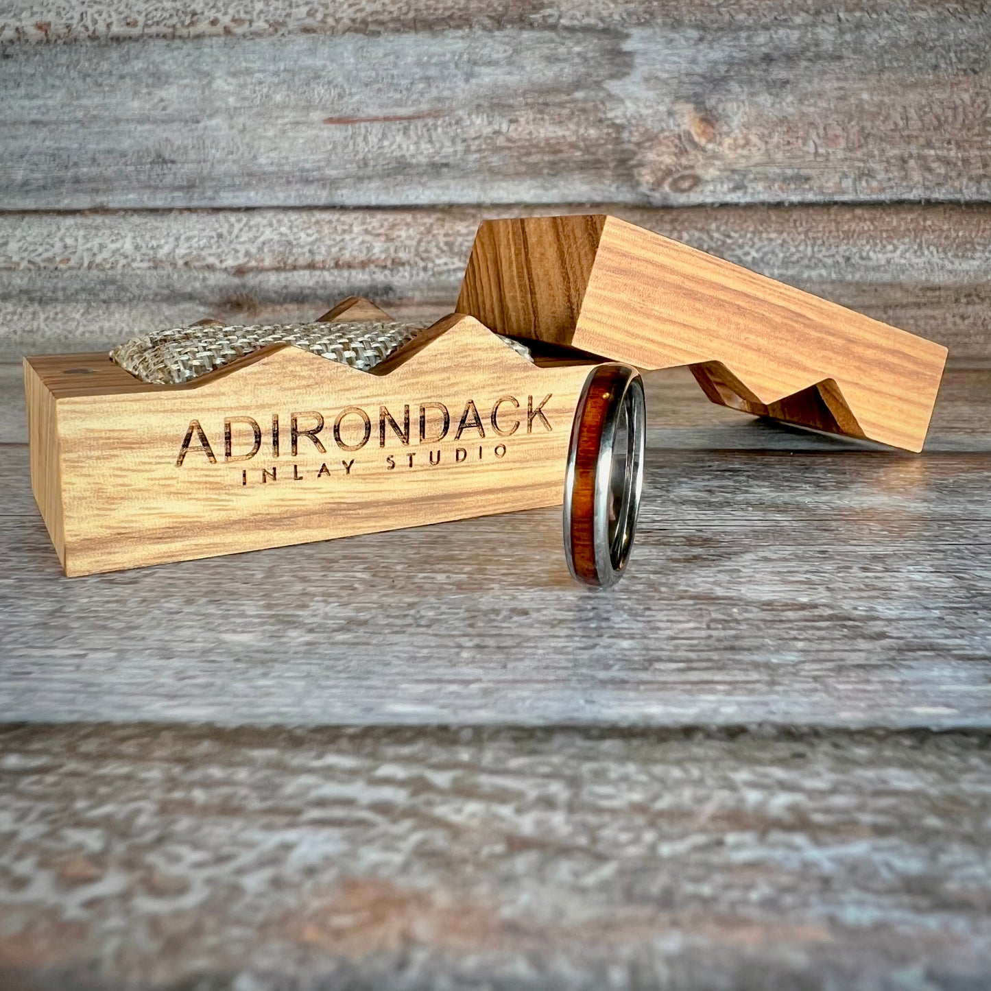 4mm Koa wood Tungsten Carbide Band - Premium Custom Jewelry from Adirondack Inlay Studio LLC - Just $114! Shop now at Adirondack Inlay Studio LLC