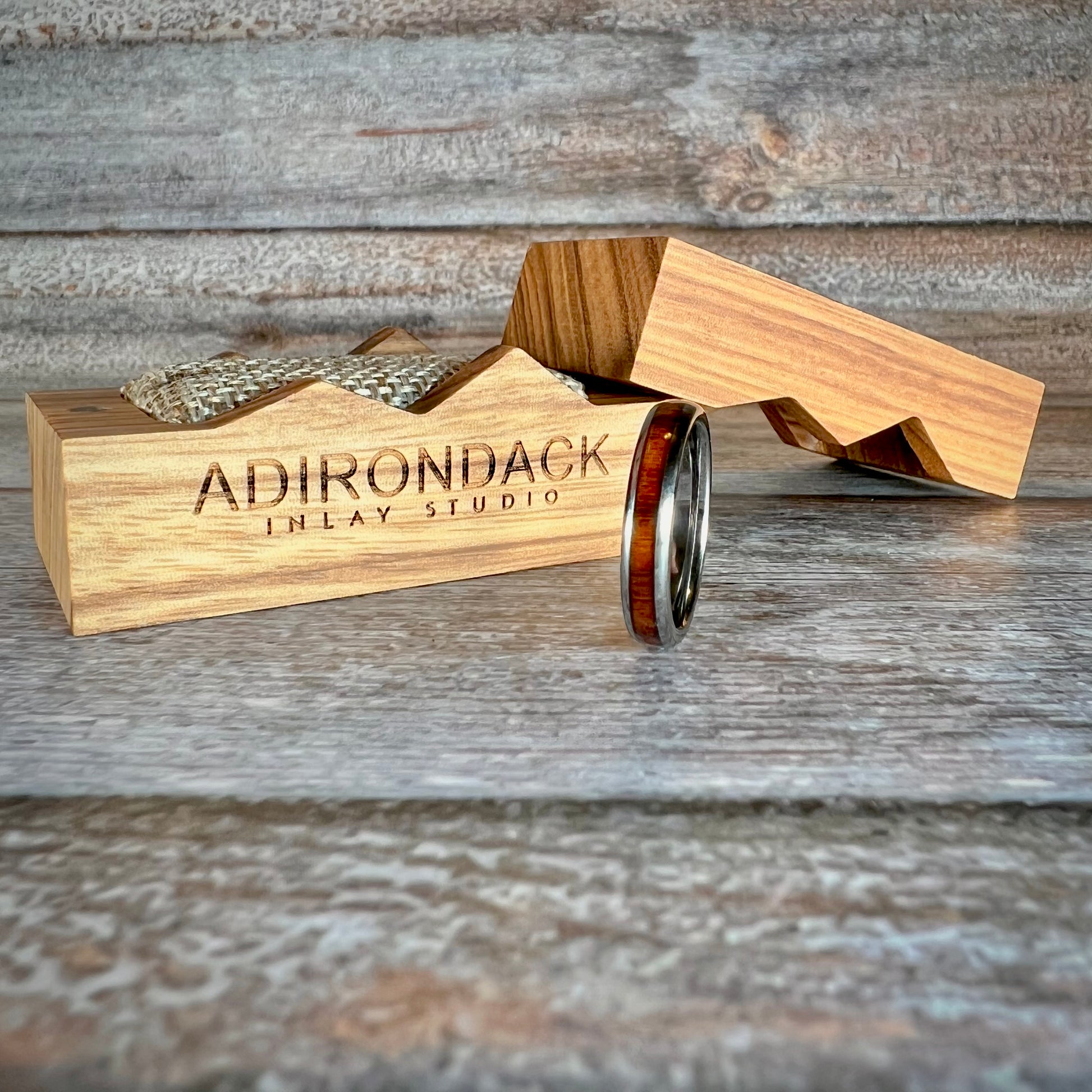 4mm Koa wood Tungsten Carbide Band - Premium Custom Jewelry from Adirondack Inlay Studio LLC - Just $114! Shop now at Adirondack Inlay Studio LLC