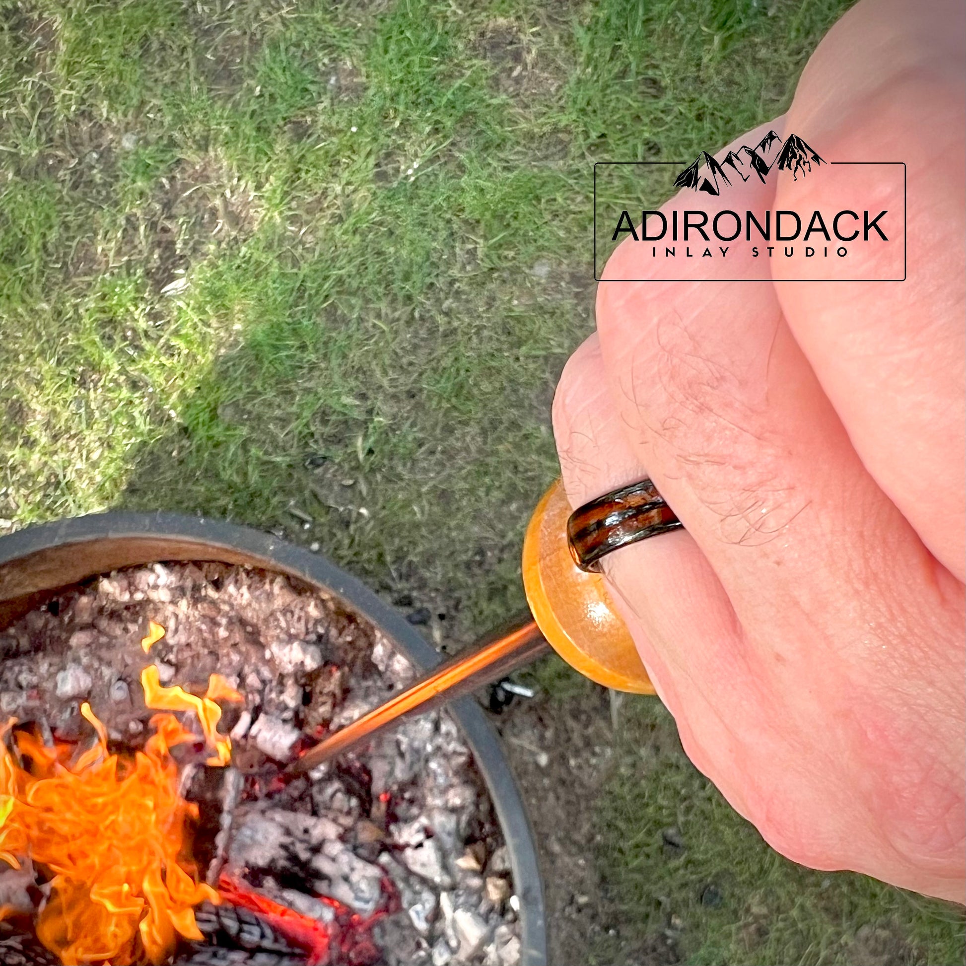6mm KOA WOOD DOUBLE CHANNEL RING - BLACK TUNGSTEN CARBIDE BAND - Premium Custom Jewelry from Adirondack Inlay Studio LLC - Just $124! Shop now at Adirondack Inlay Studio LLC