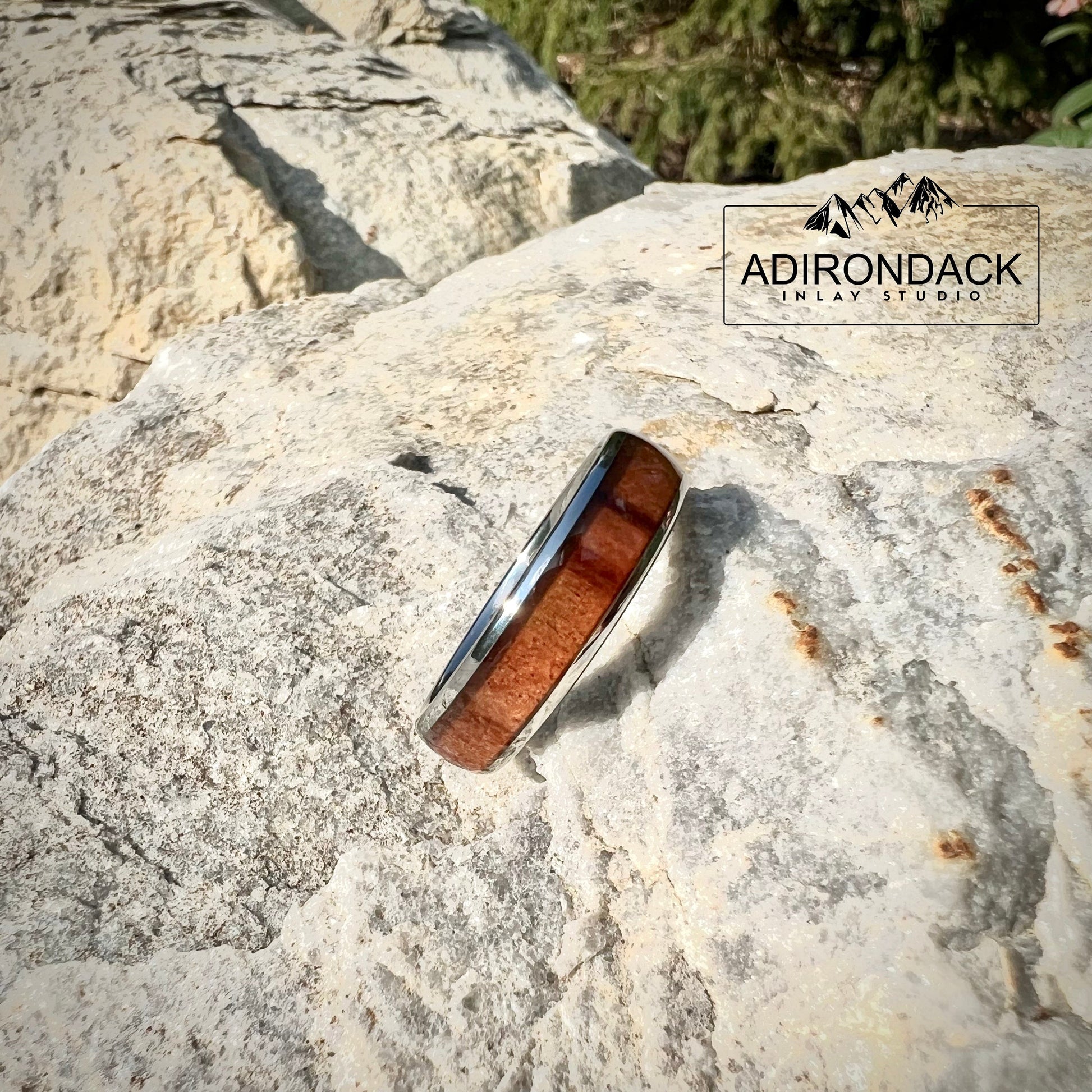 6mm Rounded Tungsten Band, Koa Wood ring, Wood Inlay ring, wood band, nature inspired ring, Mens Wood Ring, Womans Wood Ring, Alternative Wedding Band - Premium Custom Jewelry from Adirondack Inlay Studio LLC - Just $116! Shop now at Adirondack Inlay Studio LLC