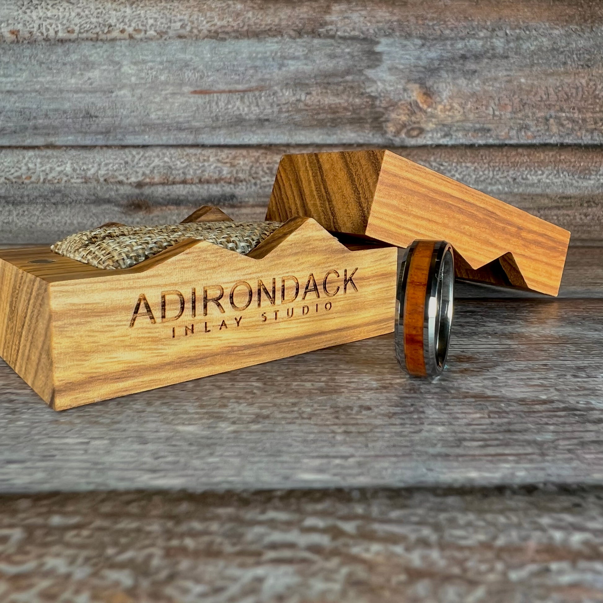 6mm Koa wood Tungsten Carbide Band - Premium Custom Jewelry from Adirondack Inlay Studio LLC - Just $116! Shop now at Adirondack Inlay Studio LLC