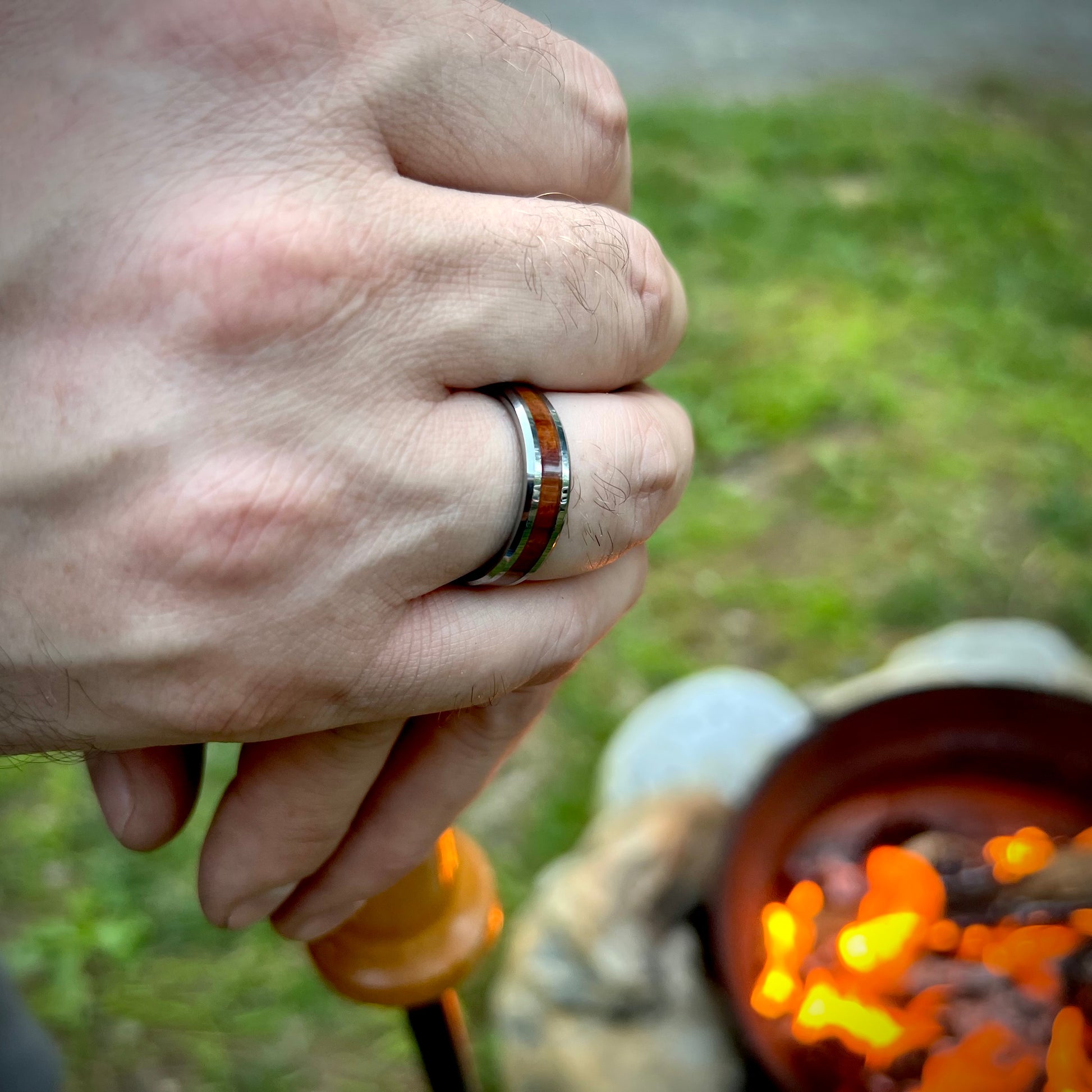 6mm Koa wood Tungsten Carbide Band - Premium Custom Jewelry from Adirondack Inlay Studio LLC - Just $116! Shop now at Adirondack Inlay Studio LLC