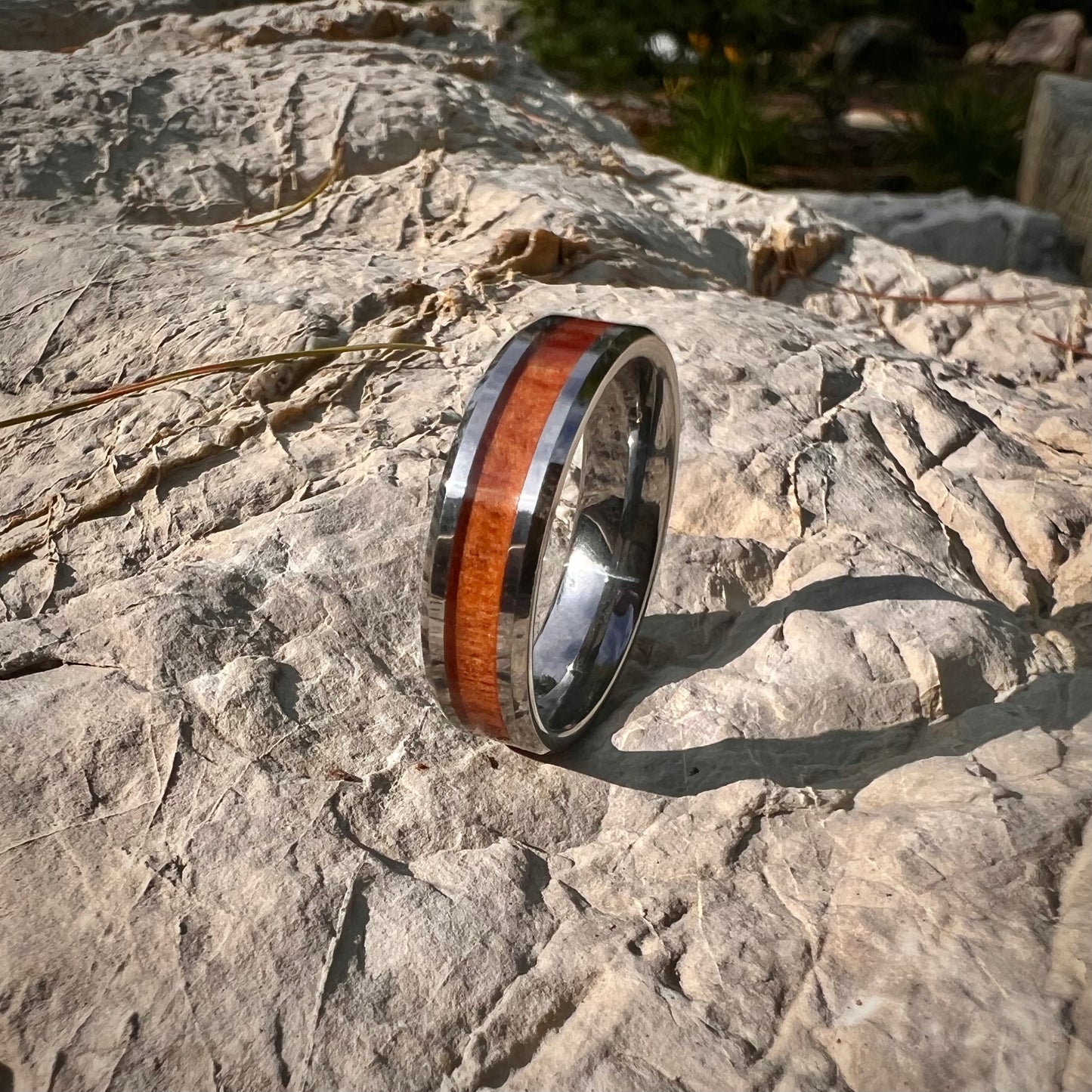 6mm Koa wood Tungsten Carbide Band - Premium Custom Jewelry from Adirondack Inlay Studio LLC - Just $116! Shop now at Adirondack Inlay Studio LLC