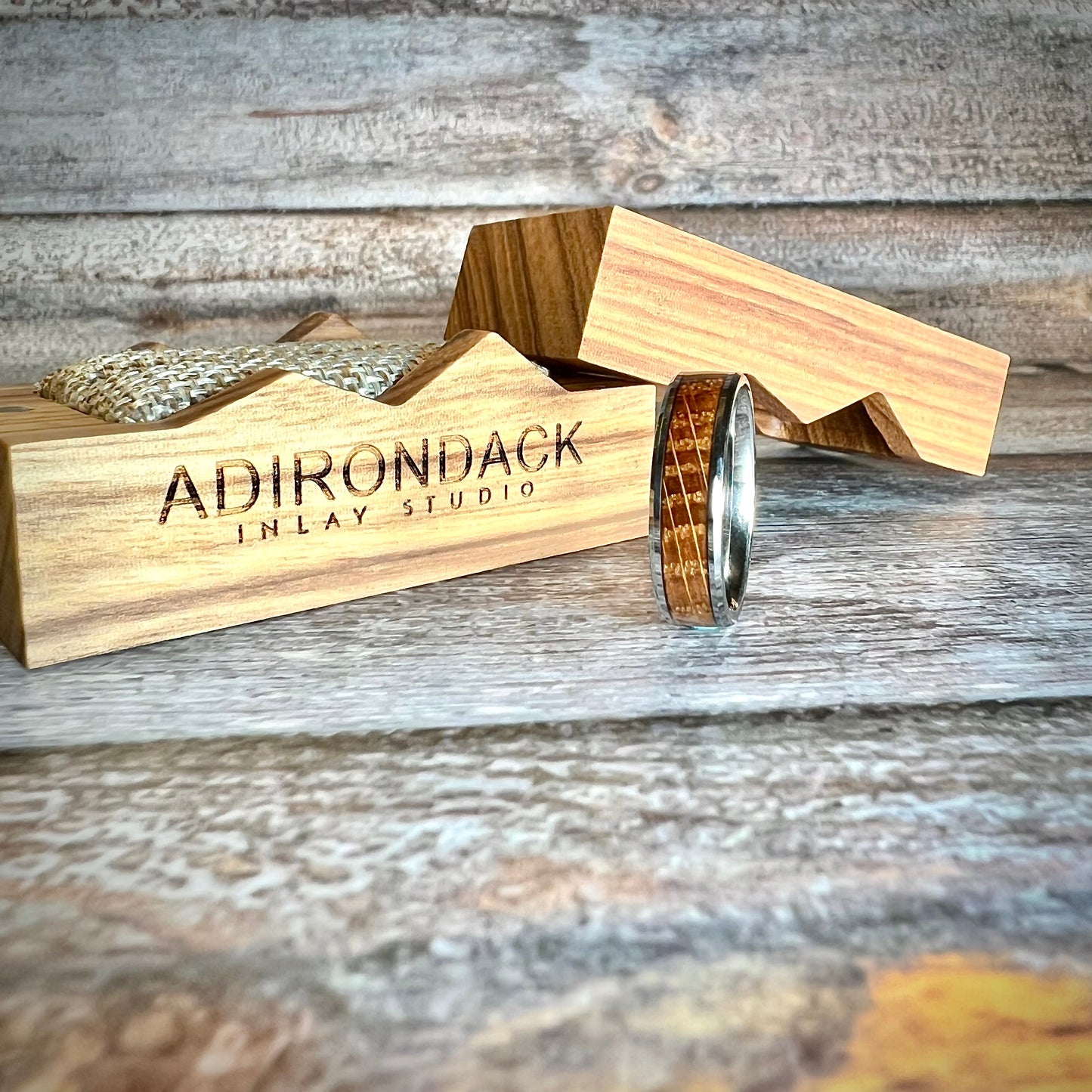 6mm Tungsten Carbide Band, Whisky Wood Band, Whisky Barrel ring, Whisky Ring, Wood Inlay ring, wood band, Mens wood ring, Womans wood Ring, Alternative Wedding Ring - Premium Custom Jewelry from Adirondack Inlay Studio LLC - Just $119! Shop now at Adirondack Inlay Studio LLC