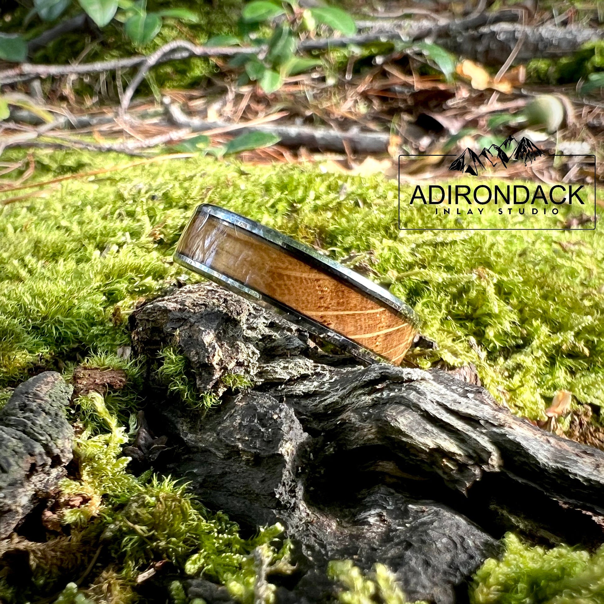 6mm Tungsten Carbide Band, Whisky Wood Band, Whisky Barrel ring, Whisky Ring, Wood Inlay ring, wood band, Mens wood ring, Womans wood Ring, Alternative Wedding Ring - Premium Custom Jewelry from Adirondack Inlay Studio LLC - Just $119! Shop now at Adirondack Inlay Studio LLC