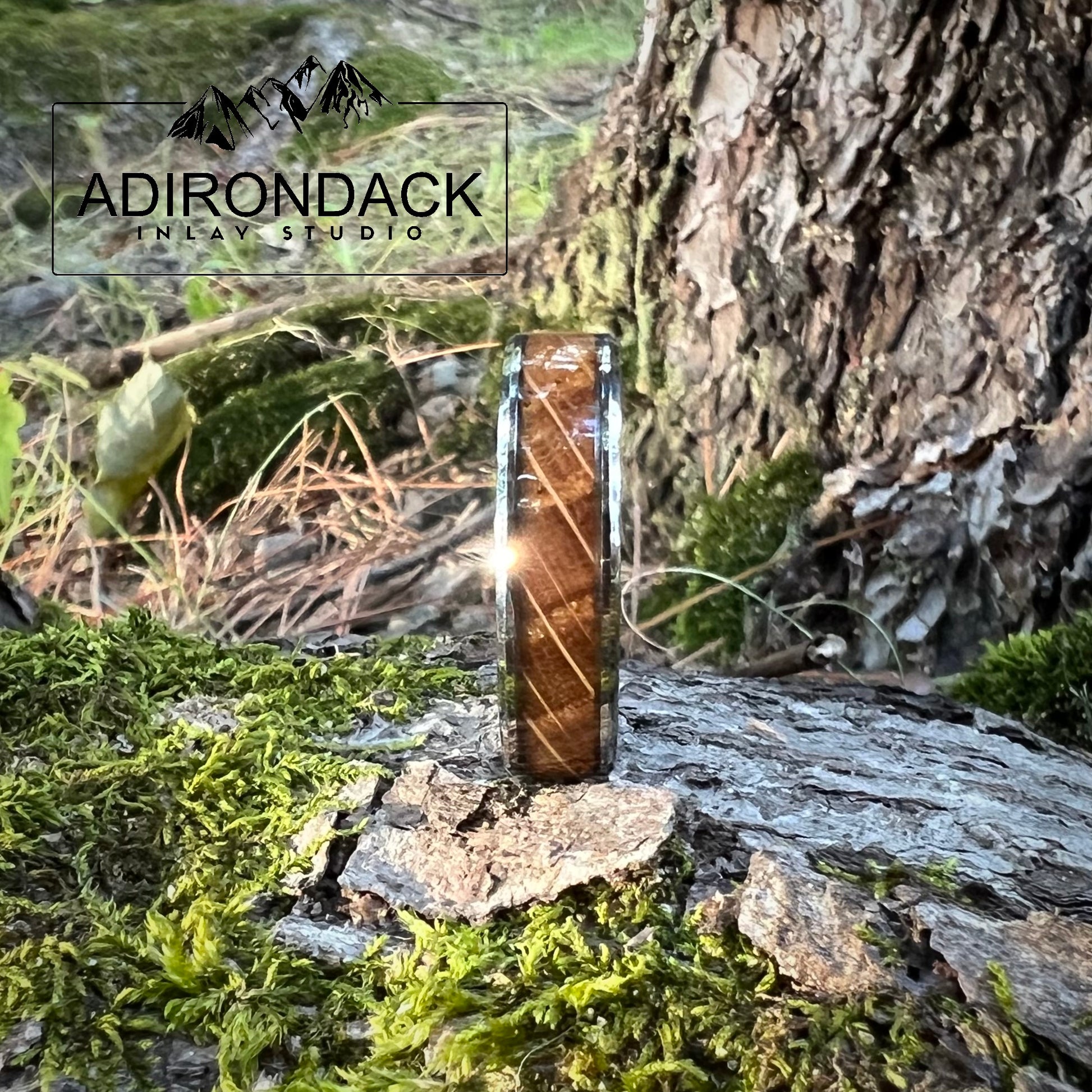 6mm Whisky wood Tungsten Carbide Band - Premium Custom Jewelry from Adirondack Inlay Studio LLC - Just $118! Shop now at Adirondack Inlay Studio LLC