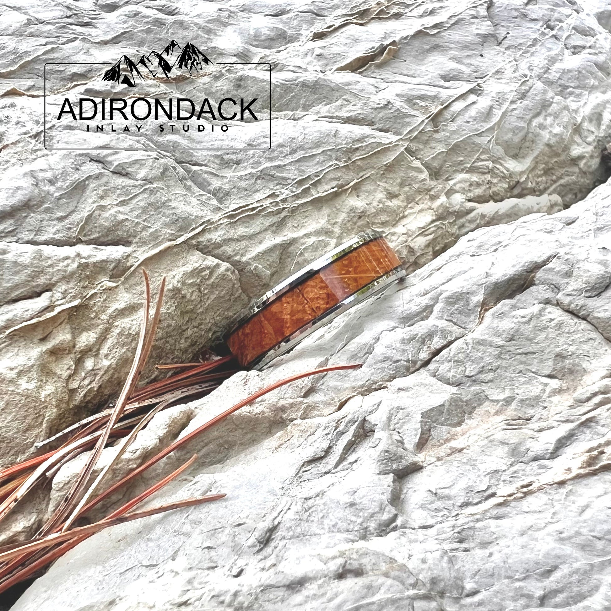 6mm Whisky wood Tungsten Carbide Band - Premium Custom Jewelry from Adirondack Inlay Studio LLC - Just $118! Shop now at Adirondack Inlay Studio LLC