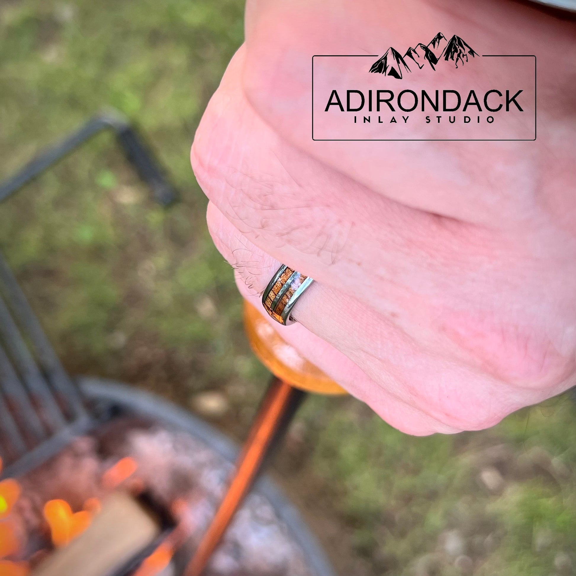 8mm Double Channel Tungsten Band, Koa Wood ring, Wood Inlay ring, Wood Band, Nature Inspired Ring, Wood Mens ring, Wood Womans Ring, Wood Wedding Band - Premium Custom Jewelry from Adirondack Inlay Studio LLC - Just $119! Shop now at Adirondack Inlay Studio LLC