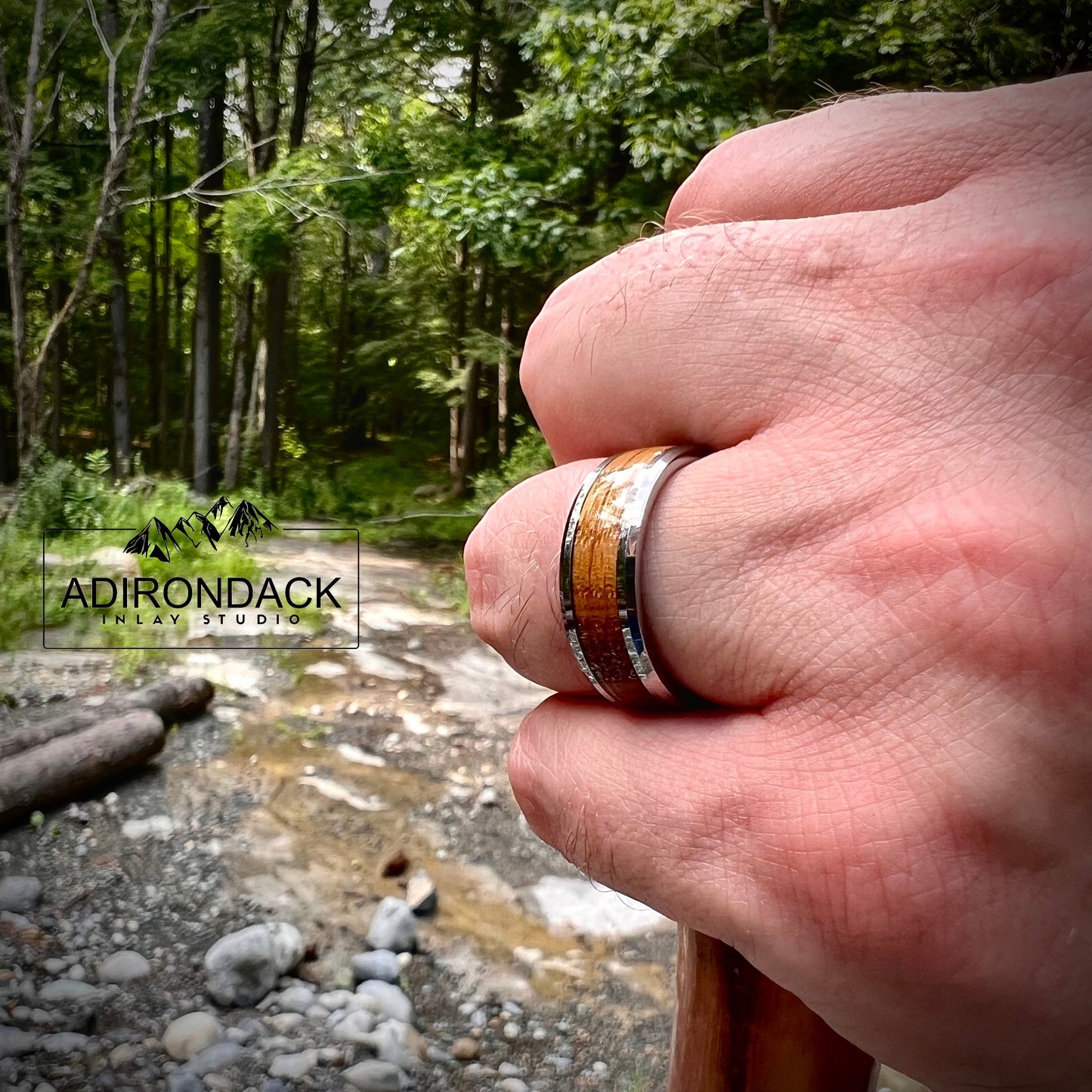 8mm Tungsten Carbide Band, Whisky Wood Band, Whisky Barrel ring, Whisky Band, Wood Inlay Ring, Wood Band, Mens ring, Womans Ring, Alternative Wedding Band - Premium Custom Jewelry from Adirondack Inlay Studio LLC - Just $119! Shop now at Adirondack Inlay Studio LLC