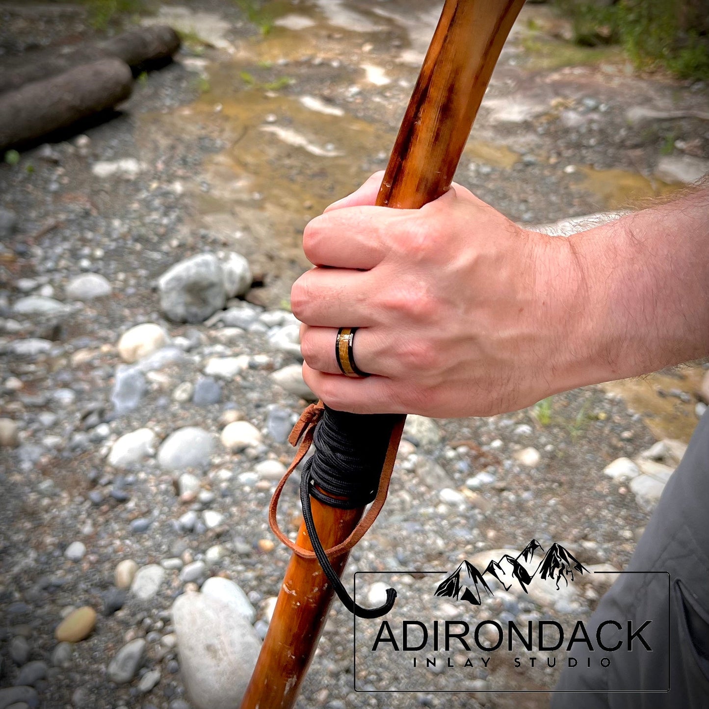 8mm Black Tungsten Band, Whisky Wood Band, Whisky Barrel ring, Whisky Stave Band, Wood Inlay ring, wood band, Mens wood ring, Womans wood Ring, Wood Wedding Band - Premium Custom Jewelry from Adirondack Inlay Studio LLC - Just $119! Shop now at Adirondack Inlay Studio LLC