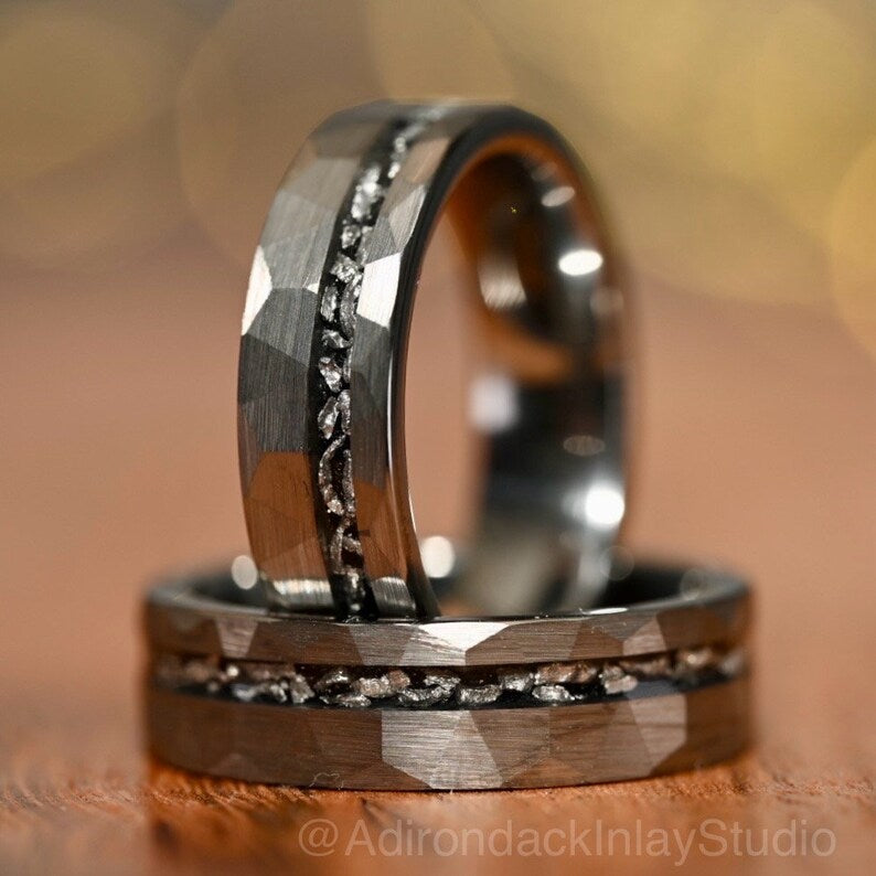 6mm Meteorite ring, Galaxy ring, Nebula Ring, tungsten ring, mens ring, womans ring, Wedding ring, engagement ring, promise ring - Premium Custom Jewelry from Adirondack Inlay Studio LLC - Just $119! Shop now at Adirondack Inlay Studio LLC
