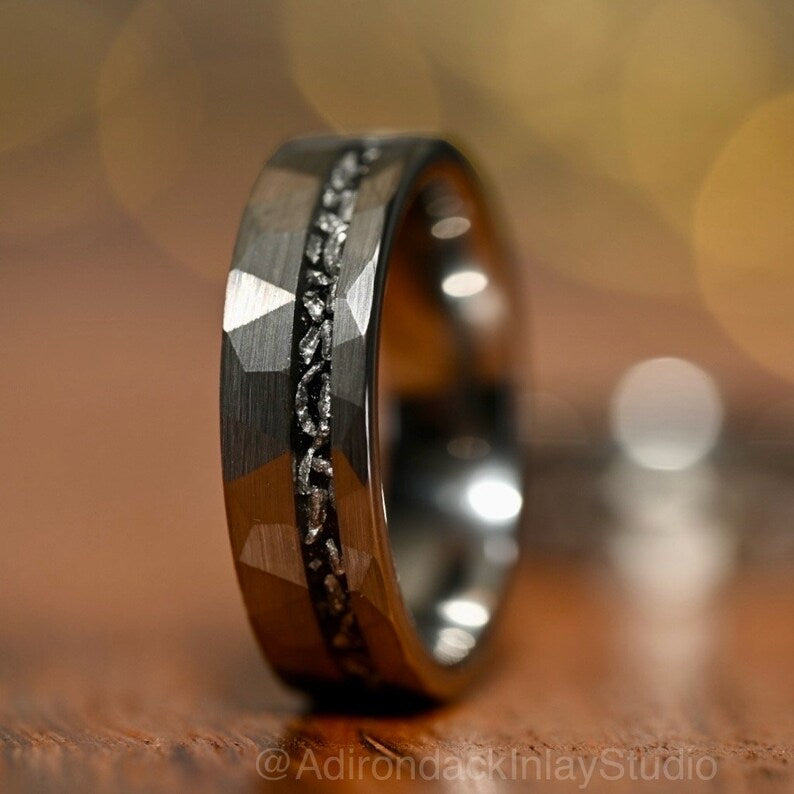 6mm Meteorite ring, Galaxy ring, Nebula Ring, tungsten ring, mens ring, womans ring, Wedding ring, engagement ring, promise ring - Premium Custom Jewelry from Adirondack Inlay Studio LLC - Just $119! Shop now at Adirondack Inlay Studio LLC