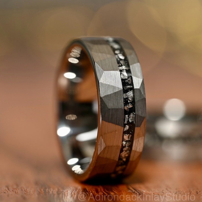 8mm Meteorite ring, Galaxy ring, Nebula Ring, tungsten ring, mens ring, womans ring, Wedding ring, engagement ring, promise ring - Premium Custom Jewelry from Adirondack Inlay Studio LLC - Just $119! Shop now at Adirondack Inlay Studio LLC