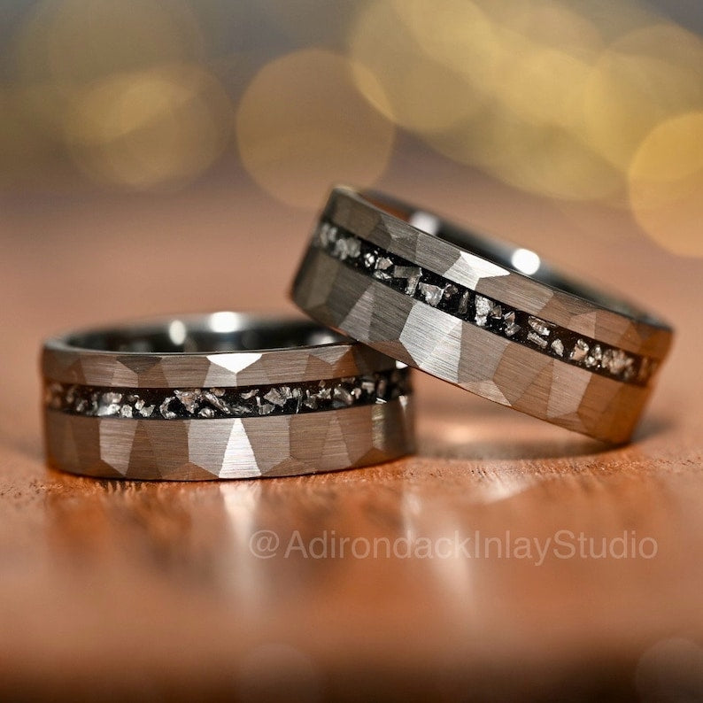 8mm Meteorite ring, Galaxy ring, Nebula Ring, tungsten ring, mens ring, womans ring, Wedding ring, engagement ring, promise ring - Premium Custom Jewelry from Adirondack Inlay Studio LLC - Just $119! Shop now at Adirondack Inlay Studio LLC