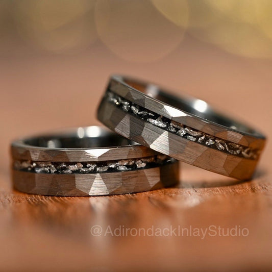 6mm Meteorite ring, Galaxy ring, Nebula Ring, tungsten ring, mens ring, womans ring, Wedding ring, engagement ring, promise ring - Premium Custom Jewelry from Adirondack Inlay Studio LLC - Just $119! Shop now at Adirondack Inlay Studio LLC