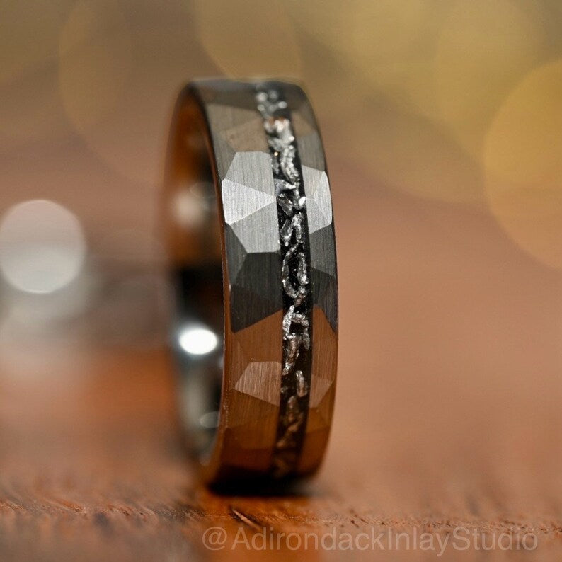 6mm Meteorite ring, Galaxy ring, Nebula Ring, tungsten ring, mens ring, womans ring, Wedding ring, engagement ring, promise ring - Premium Custom Jewelry from Adirondack Inlay Studio LLC - Just $119! Shop now at Adirondack Inlay Studio LLC