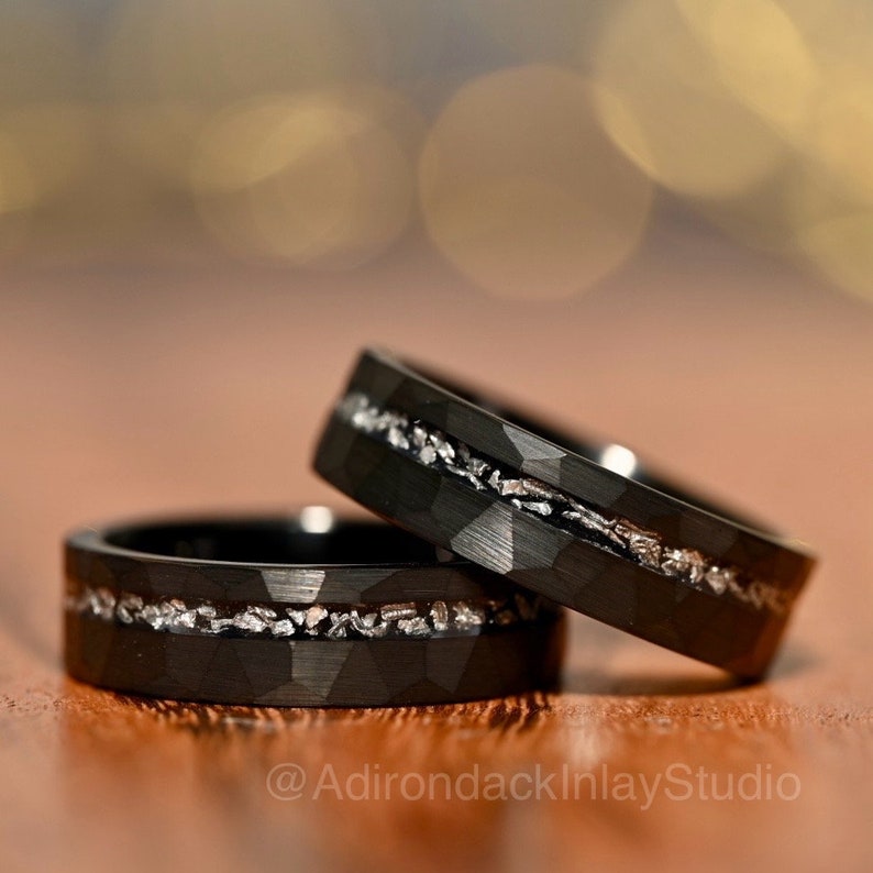 6mm Meteorite ring, Galaxy ring, Nebula Ring, black tungsten ring, mens ring, womans ring, Wedding ring, engagement ring, promise ring - Premium Custom Jewelry from Adirondack Inlay Studio LLC - Just $119! Shop now at Adirondack Inlay Studio LLC