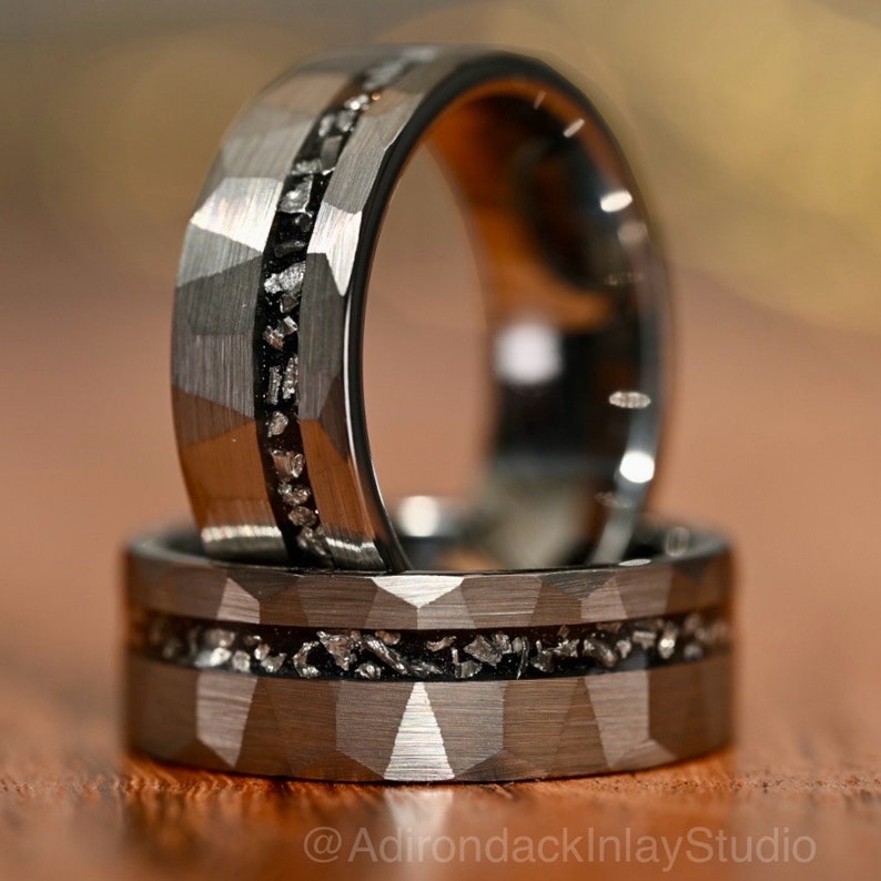 8mm Meteorite ring, Galaxy ring, Nebula Ring, tungsten ring, mens ring, womans ring, Wedding ring, engagement ring, promise ring - Premium Custom Jewelry from Adirondack Inlay Studio LLC - Just $119! Shop now at Adirondack Inlay Studio LLC
