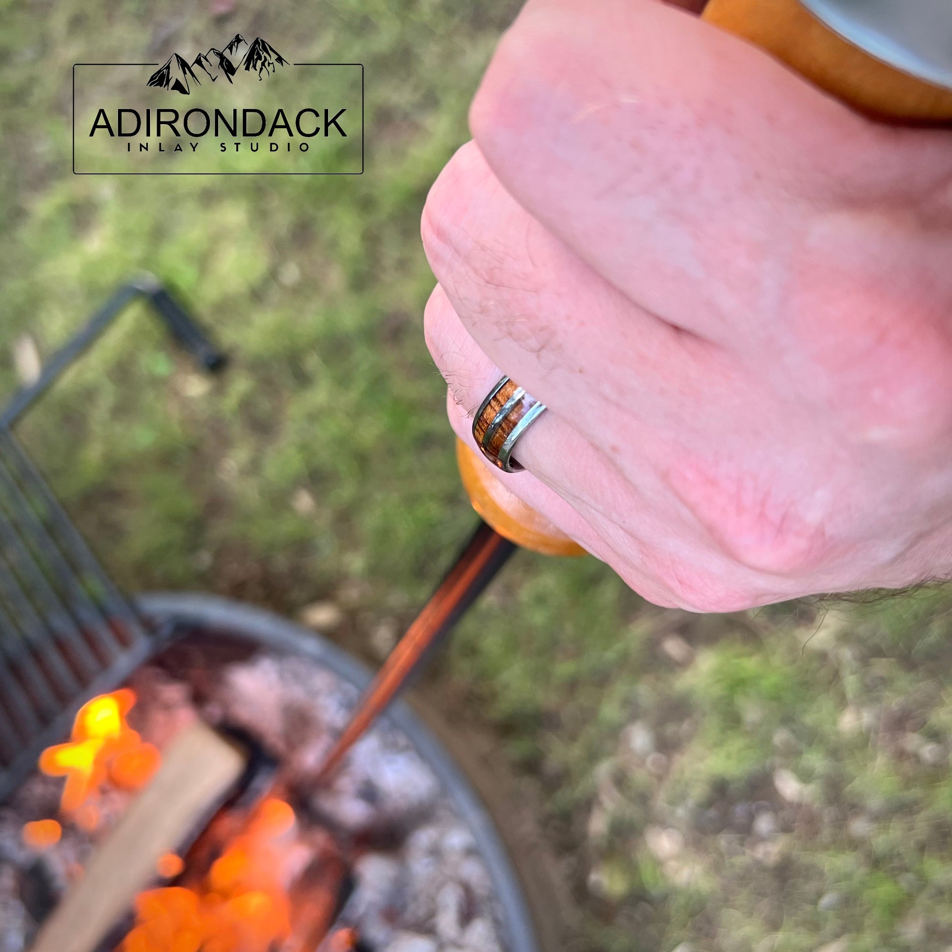 6mm KOA WOOD DOUBLE CHANNEL RING - TUNGSTEN CARBIDE BAND - Premium Custom Jewelry from Adirondack Inlay Studio LLC - Just $124! Shop now at Adirondack Inlay Studio LLC