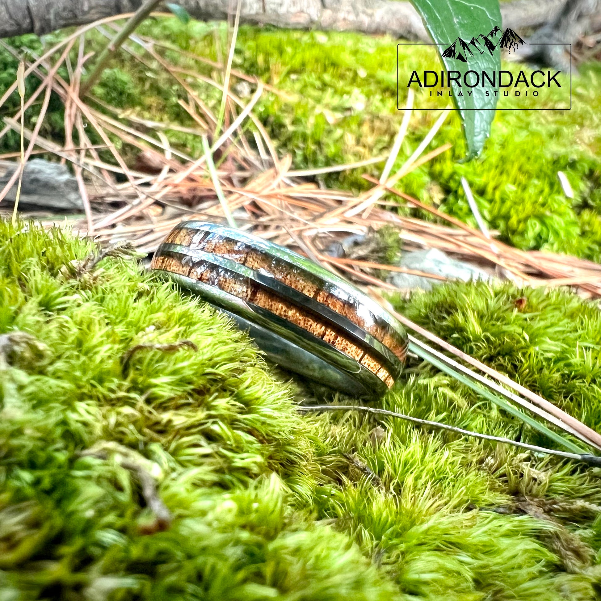 6mm KOA WOOD DOUBLE CHANNEL RING - TUNGSTEN CARBIDE BAND - Premium Custom Jewelry from Adirondack Inlay Studio LLC - Just $124! Shop now at Adirondack Inlay Studio LLC