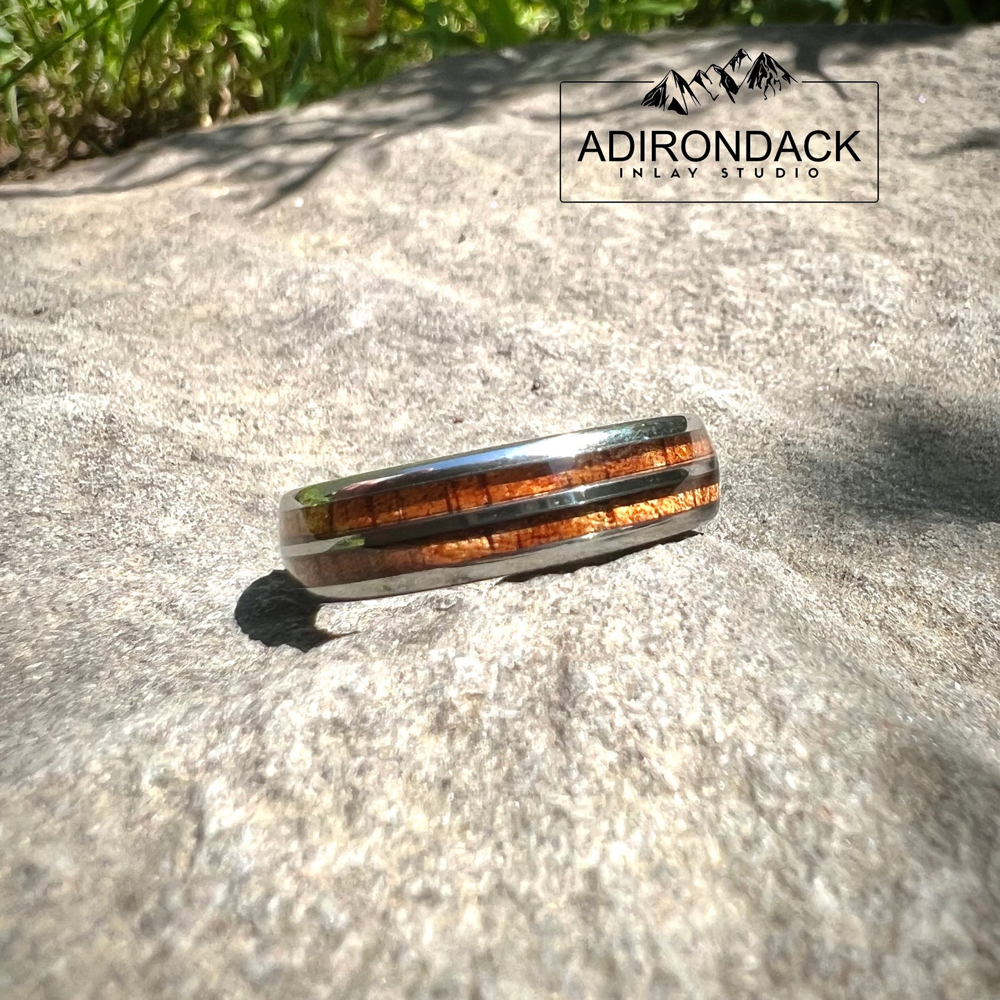 6mm KOA WOOD DOUBLE CHANNEL RING - TUNGSTEN CARBIDE BAND - Premium Custom Jewelry from Adirondack Inlay Studio LLC - Just $124! Shop now at Adirondack Inlay Studio LLC
